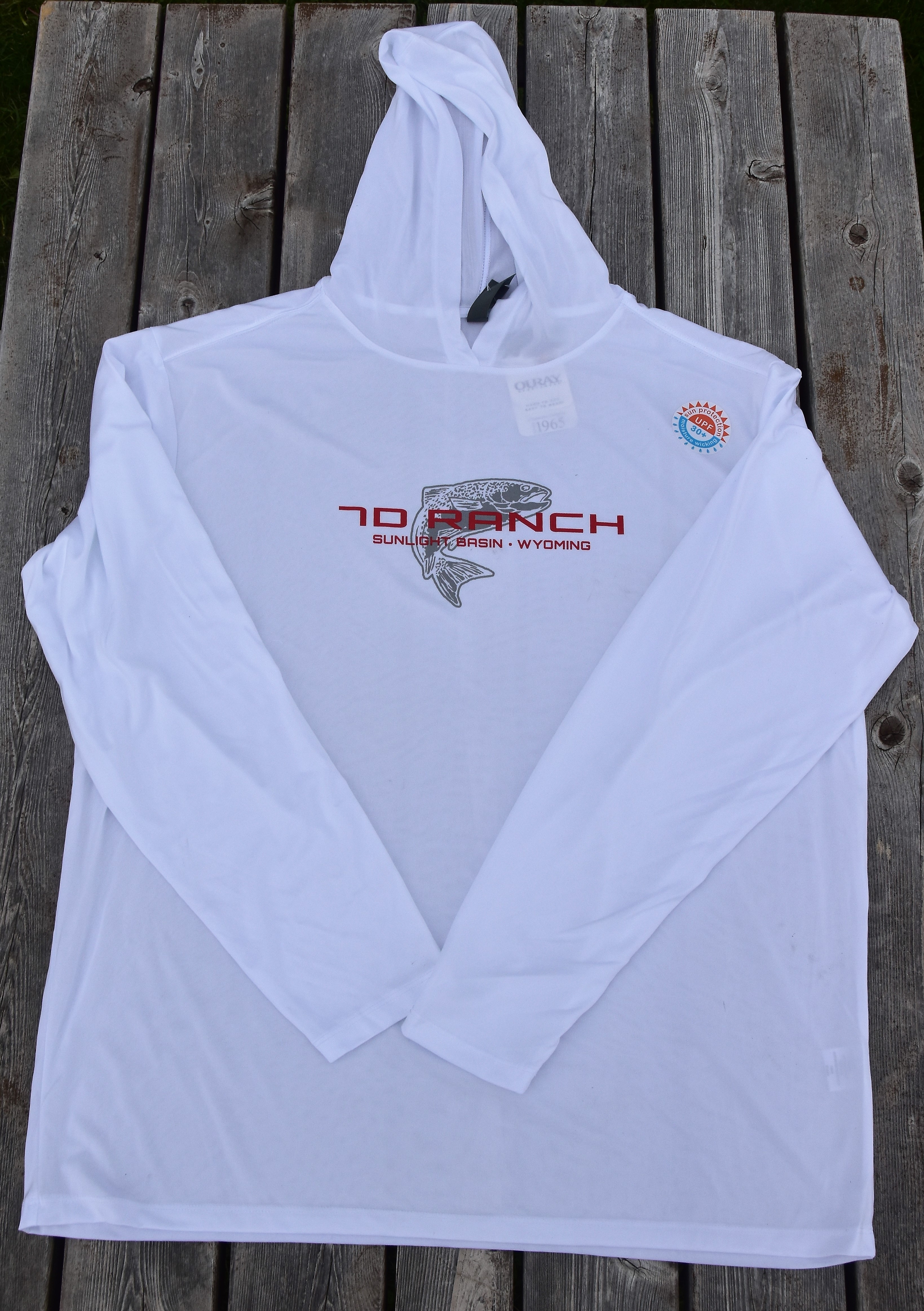 Long-sleeved Sport Fishing Shirt w/Hood (White) - 7D Ranch